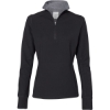 Custom Women’s Omega Stretch Quarter-Zip Pullover Black Triblend