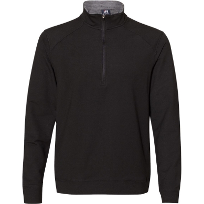 Custom Mens Omega Stretch Quarter-Zip Pullover Black Triblend