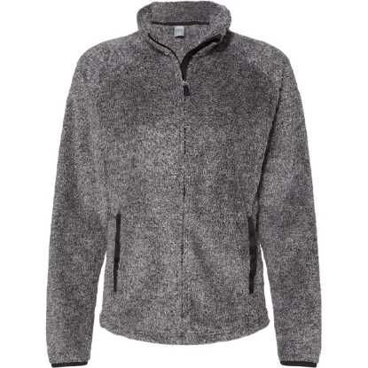 Custom Womens Boundary Shag Frosty Sherpa Full-Zip Black