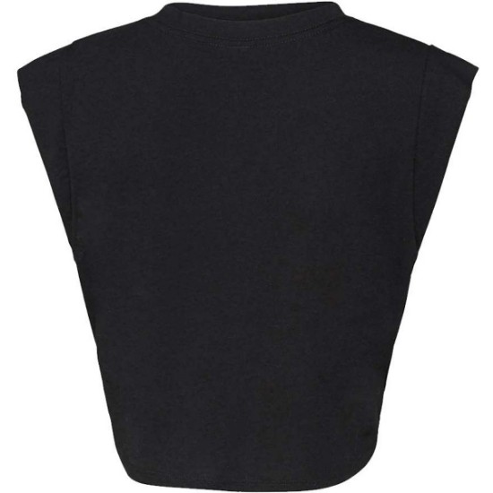 Custom FWD Fashion Womens Festival Crop Tank Solid Black Triblend