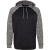 Custom Mens Colorblocked Cosmic Fleece Hooded Sweatshirt Black/ Charcoal Fleck