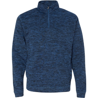 Custom Mens Cosmic Fleece Quarter-Zip Sweatshirt Royal Fleck