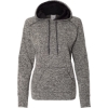 Custom Women’s Cosmic Fleece Hooded Sweatshirt Charcoal Fleck/ Black