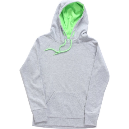 Custom Women’s Cosmic Fleece Hooded Sweatshirt Ice Fleck/ Neon Green