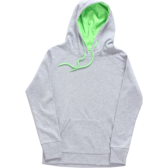 Custom Women’s Cosmic Fleece Hooded Sweatshirt Ice Fleck/ Neon Green