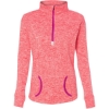 Custom Womens Cosmic Fleece Quarter-Zip Pullover Fire Coral/ Magenta