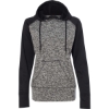 Custom Women’s Colorblocked Cosmic Fleece Hooded Sweatshirt Charcoal Fleck/ Black