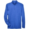 Custom Mens Cool & Dry Heathered Performance Quarter-Zip Pullover Royal Heather