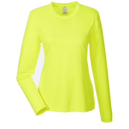 Custom Womens Cool & Dry Performance Long Sleeve Top Bright Yellow