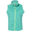 Custom Women’s Cosmic Fleece Vest Emerald/ Neon Yellow