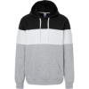 Custom Mens Varsity Fleece Colorblocked Hooded Sweatshirt Black/ Oxford