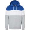 Custom Mens Varsity Fleece Colorblocked Hooded Sweatshirt Royal/ Oxford