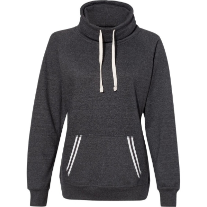 Custom Women’s Relay Cowl Neck Sweatshirt Black