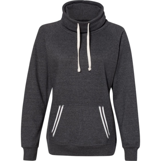 Custom Women’s Relay Cowl Neck Sweatshirt Black