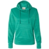 Custom Womens Odyssey Striped Performance Fleece Lapover Hooded Sweatshirt Dynasty Green Stripe