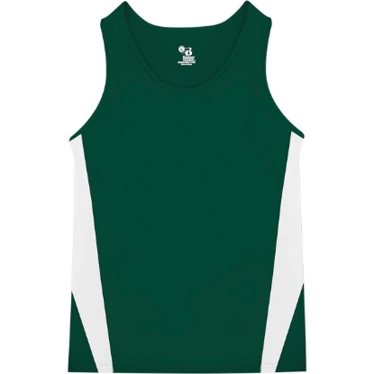 Custom Mens Stride Singlet Forest/ White