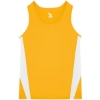 Custom Mens Stride Singlet Gold/ White
