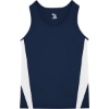Custom Mens Stride Singlet Navy/ White