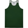 Custom Mens Ventback Singlet Tank Top Forest/ White
