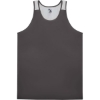 Custom Mens Ventback Singlet Tank Top Graphite/ White