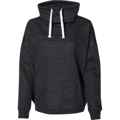 Custom Women’s Mélange Fleece Cowl Neck Sweatshirt Black