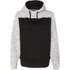Custom Mens Mélange Fleece Colorblocked Hooded Sweatshirt Black/ White