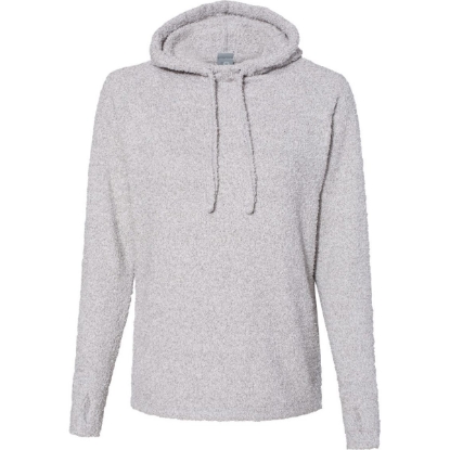 Custom Women’s Teddy Fleece Hooded Sweatshirt Smoke Heather