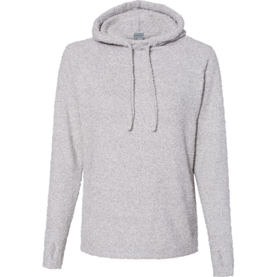 Custom Women’s Teddy Fleece Hooded Sweatshirt Smoke Heather
