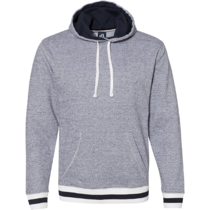 Custom Unisex Peppered Fleece Lapover Hooded Sweatshirt Pepper/ Navy
