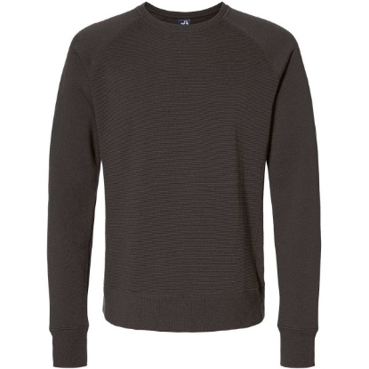 Custom Mens Ripple Fleece Raglan Crewneck Sweatshirt Black