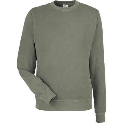 Custom Unisex Pigment-Dyed Fleece Crewneck Sweatshirt Spruce