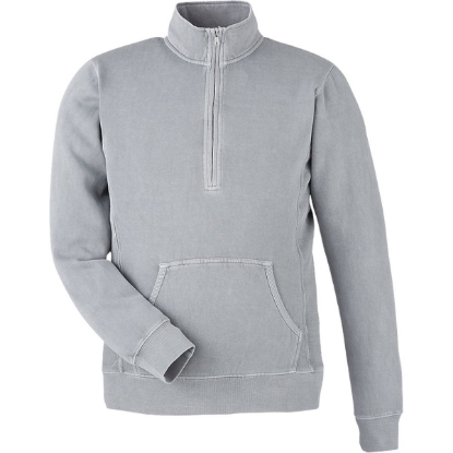 Custom Unisex Pigment-Dyed Fleece Quarter-Zip Pullover Cloud