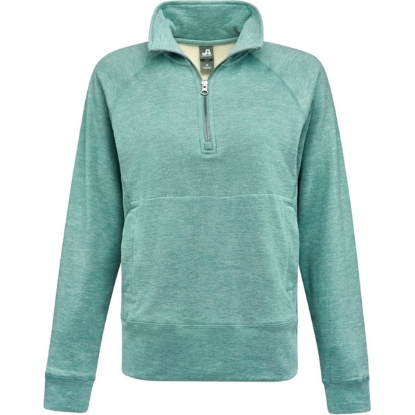 Custom Womens Electric Fleece Quarter-Zip Sweatshirt Electric Jade