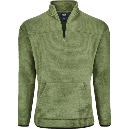 Custom Unisex Pebble Fleece Quarter-Zip Pullover Moss