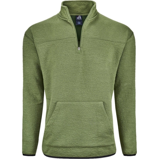 Custom Unisex Pebble Fleece Quarter-Zip Pullover Moss