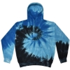 Custom Unisex Tie-Dyed Hooded Sweatshirt Blue Ocean