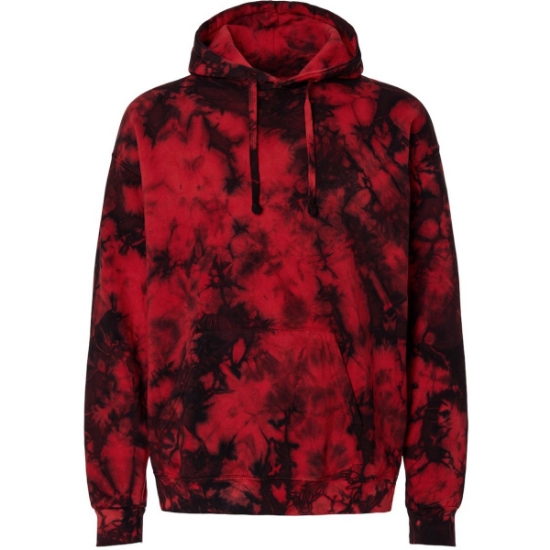 Custom Unisex Crystal Wash Hooded Sweatshirt Crystal Red/ Black