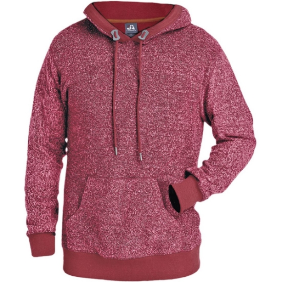 Custom Mens Aspen Fleece Hooded Sweatshirt Burgundy Speck