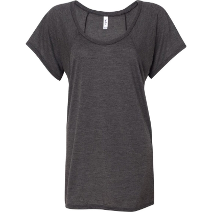 Custom Women’s Flowy Raglan Tee Dark Grey Heather