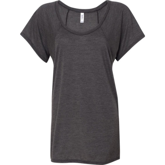 Custom Women’s Flowy Raglan Tee Dark Grey Heather