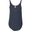 Custom Womens Flowy Tank with Side Slit Heather Navy