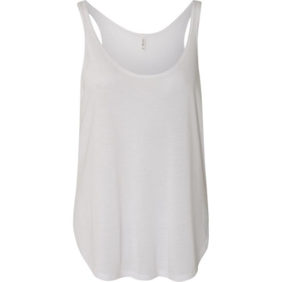 Custom Womens Flowy Tank with Side Slit White