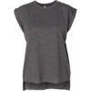 Custom Women’s Flowy Rolled Cuffs Muscle Tee Dark Grey Heather