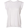 Custom Women’s Flowy Rolled Cuffs Muscle Tee White