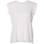 Custom Women’s Flowy Rolled Cuffs Muscle Tee White