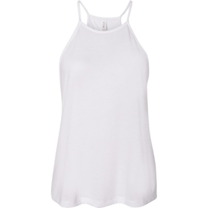 Custom Womens Flowy High-Neck Tank White