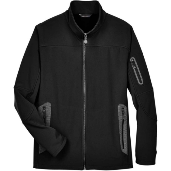 Custom Mens Three Layer Fleece Bonded Shell Technical Jacket Black
