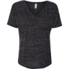 Custom Women’s Slouchy V-Neck Tee Black Marble