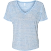 Custom Women’s Slouchy V-Neck Tee Blue Marble
