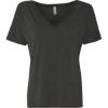 Custom Women’s Slouchy V-Neck Tee Dark Grey Heather